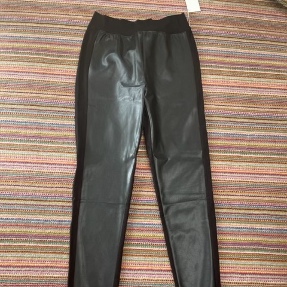 Splendid Faux Leather Panal Leggings. NWT. - Picture 2 of 5